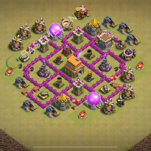 Town Hall Level 6 War Base Design 2026, Anti 3 Stars, Layout #3213