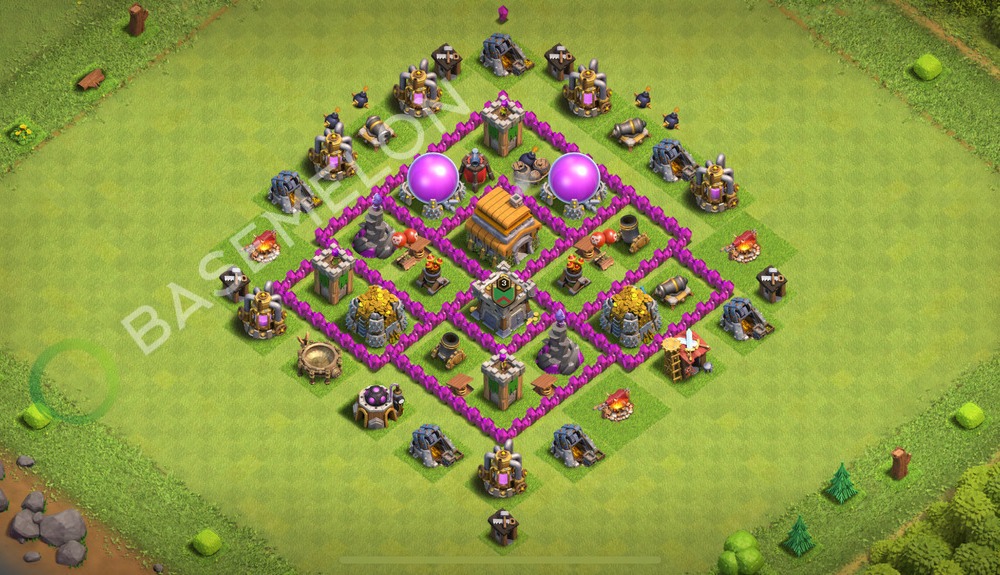 Town Hall Level 6 Trophy/Defense Base Design 2026, Anti Air, Hybrid, Layout #3321