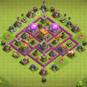 Town Hall Level 6 Trophy/Defense Base Design 2026, Anti Air, Hybrid, Layout #3321