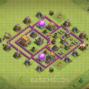 Town Hall Level 6 Farm Base Design, Max Levels, Anti Air, Layout #363