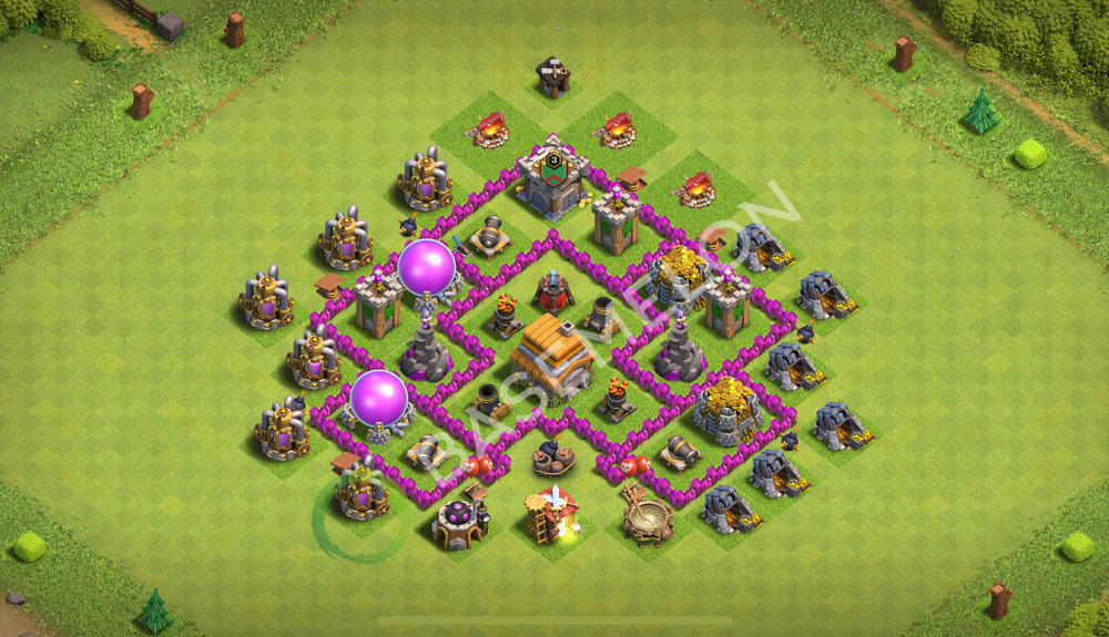 Town Hall Level 6 Trophy/Defense Base Design 2026, Anti 3 Stars, Layout #3910