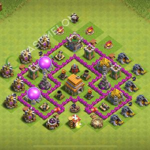 Town Hall Level 6 Trophy/Defense Base Design 2026, Anti 3 Stars, Layout #3910