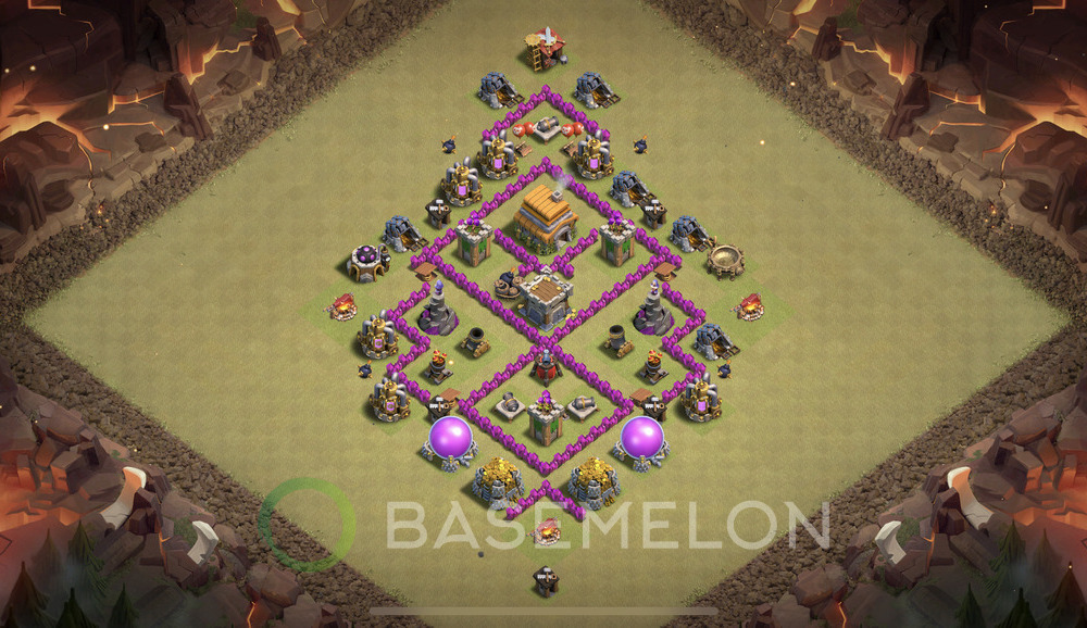 Town Hall Level 6 War Base Design 2024, Anti Everything, Layout #471