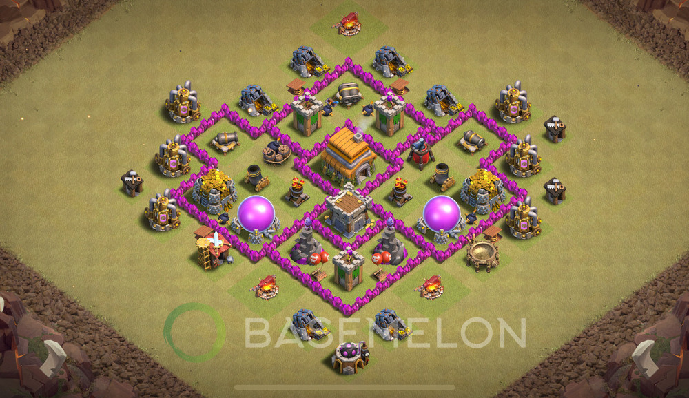 Town Hall Level 6 War Base Design 2024, Anti 3 Stars, Anti Everything, Layout #473