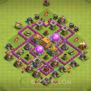 Town Hall Level 6 Farm Base Design 2025, Max Levels, Hybrid, Layout #497
