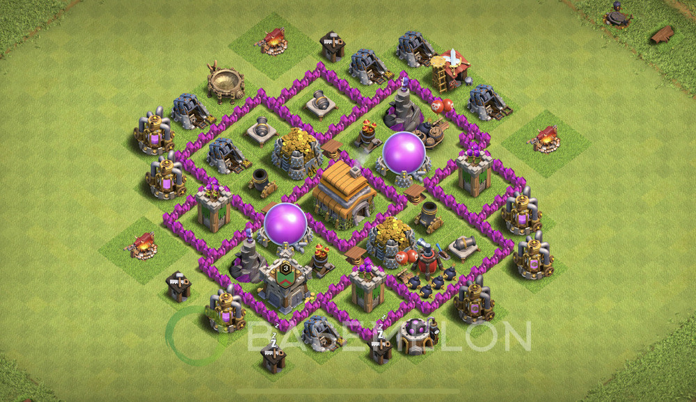 Town Hall Level 6 Farm Base Design 2024, Anti 3 Stars, Anti Everything, Layout #577