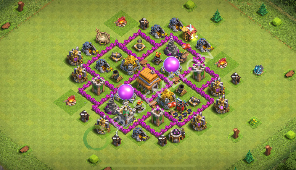 Aldea del Ayuntamiento Nivel 6 para Farming, Anti 3 Estrellas, Anti Todo Diseño 2025, #577