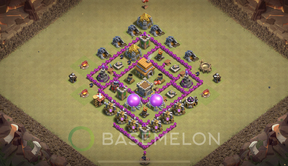 Town Hall Level 6 War Base Design 2024, Anti 3 Stars, Anti Everything, Layout #595