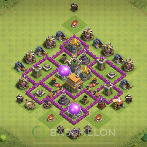 Rathaus Level 6 Verteidigung Base, Anti 2 Sterne, Hybrid, Layout #695