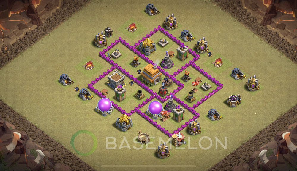 Town Hall Level 6 War Base Design 2024, Anti Everything, Layout #711