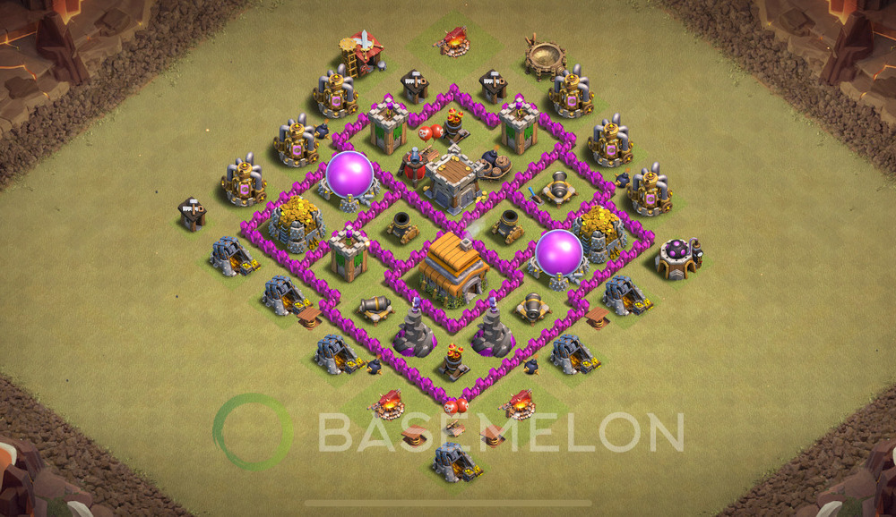 Town Hall Level 6 War Base Design 2024, Anti 2 Stars, Anti Everything, Layout #800