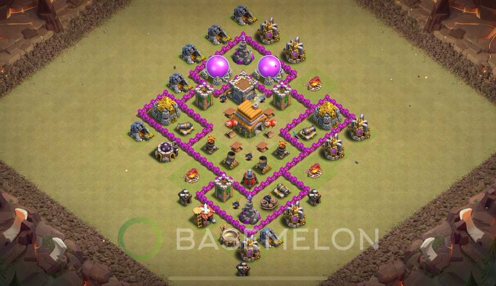 Town Hall Level 6 War Base Design 2024, Anti Everything, Hybrid, Layout #879