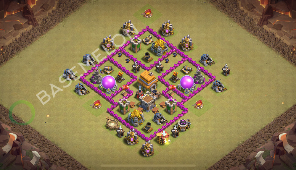 Town Hall Level 6 War Base Design 2026, Anti 3 Stars, Anti Everything, Layout #970
