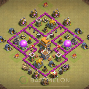 Rathaus Level 6 Krieg Base 2025, Anti 3 Sterne, Anti Alles, Layout #970