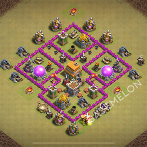 Town Hall Level 6 War Base Design 2025, Anti 3 Stars, Anti Everything, Layout #970