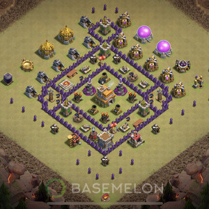 Town Hall Level 7 War Base Design 2025, Max Levels, Anti Everything, Layout #1115