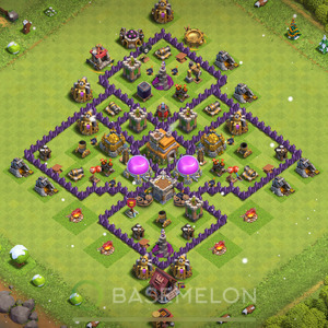 Town Hall Level 7 Farm Base Design 2025, Anti 2 Stars, Hybrid, Layout #1188