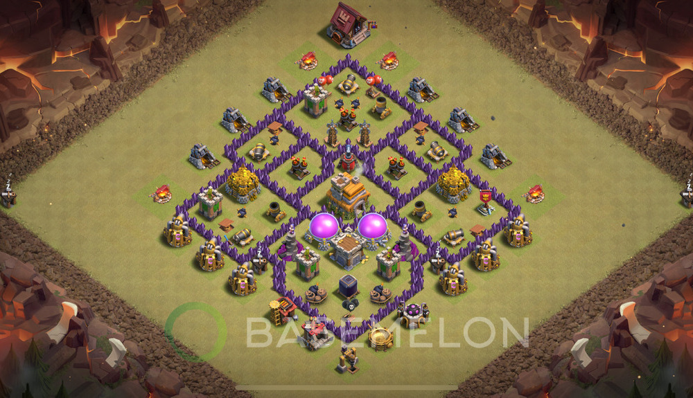 Town Hall Level 7 War Base Design 2025, Anti 2 Stars, Anti Everything, Layout #1255