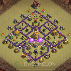Town Hall Level 7 War Base Design 2025, Anti 2 Stars, Anti Everything, Layout #1255