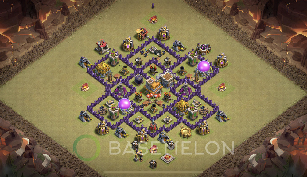 Town Hall Level 7 War Base Design 2025, Anti 2 Stars, Anti Everything, Layout #1257