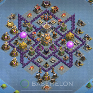 Town Hall Level 7 Trophy/Defense Base Design 2025, Anti Everything, Hybrid, Layout #1331