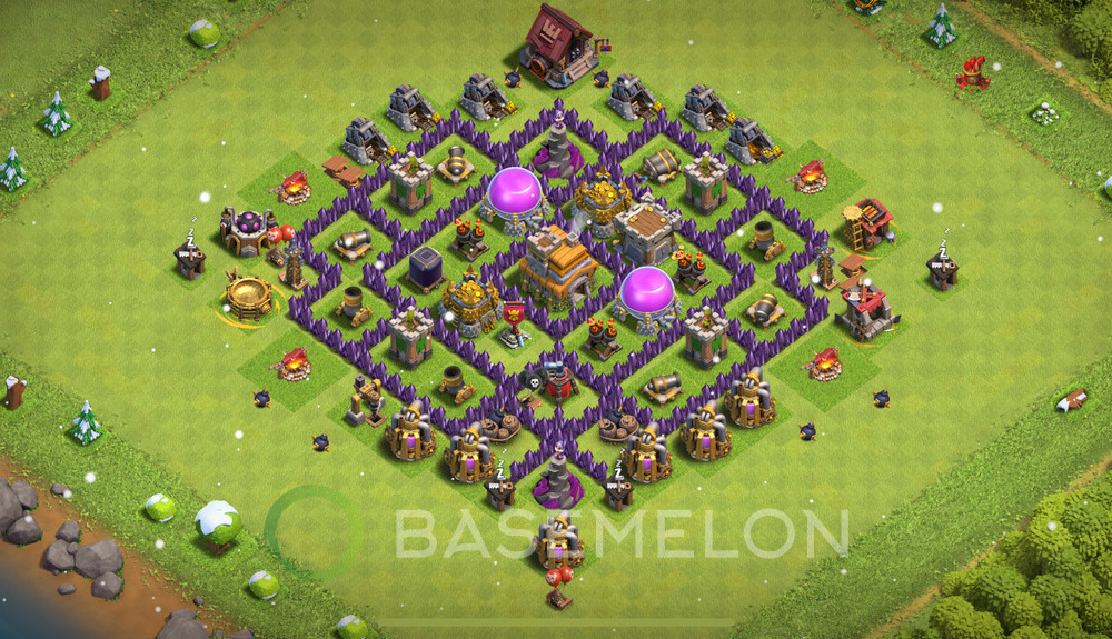 Town Hall Level 7 Trophy/Defense Base Design 2025, Anti Everything, Hybrid, Layout #1340