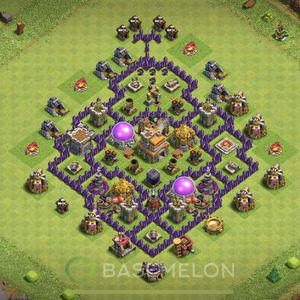 Town Hall Level 7 Farm Base Design 2025, Anti Everything, Hybrid, Layout #1343