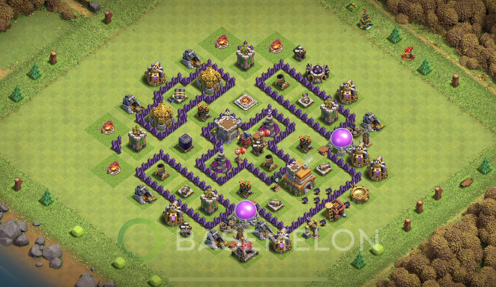 Town Hall Level 7 Trophy/Defense Base Design 2025, Anti Air, Anti 3 Stars, Layout #1351