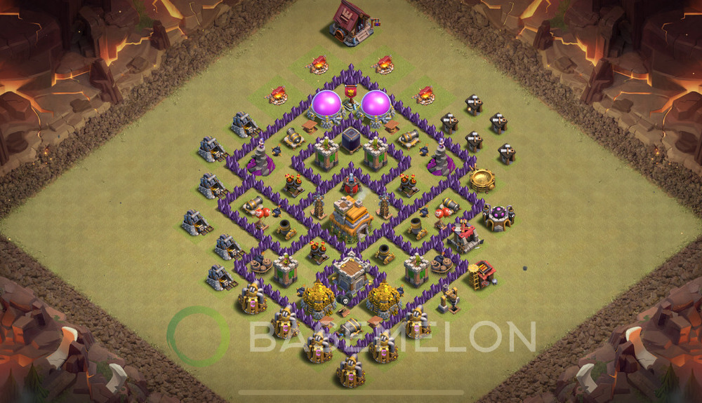 Town Hall Level 7 War Base Design 2025, Anti 2 Stars, Anti Everything, Layout #1408