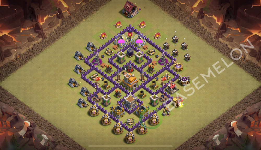 Town Hall Level 7 War Base Design 2026, Anti 2 Stars, Anti Everything, Layout #1408