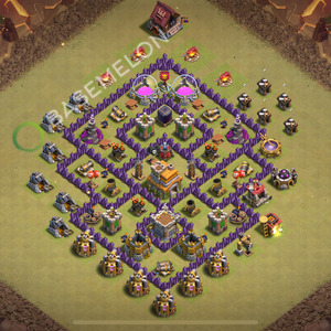 Town Hall Level 7 War Base Design 2025, Anti 2 Stars, Anti Everything, Layout #1408
