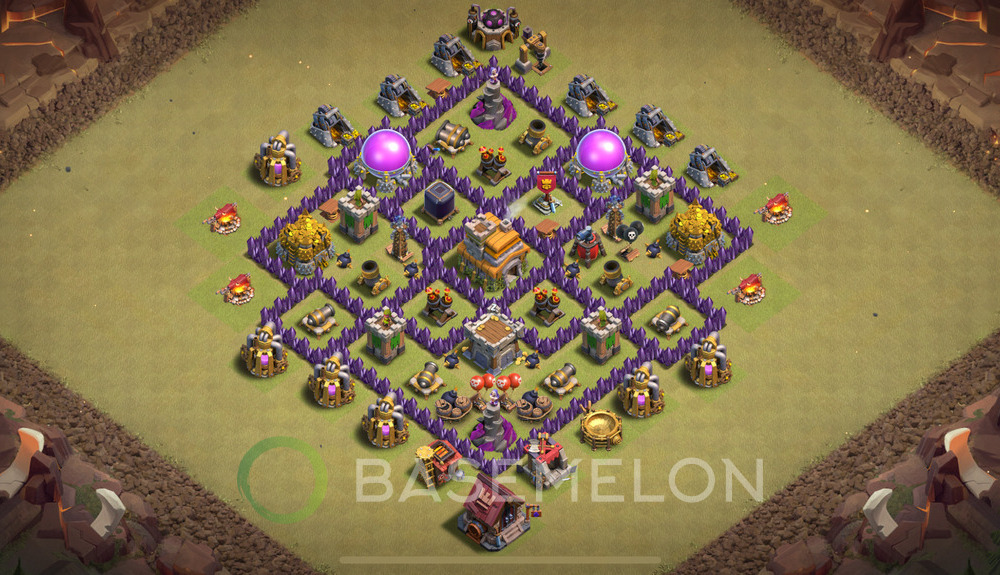 Town Hall Level 7 War Base Design 2025, Anti 2 Stars, Anti Everything, Layout #1436