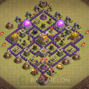 Town Hall Level 7 War Base Design 2025, Anti 2 Stars, Anti Everything, Layout #1436