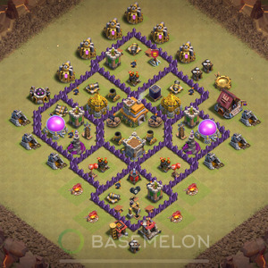 Town Hall Level 7 War Base Design 2025, Anti Everything, Hybrid, Layout #1470