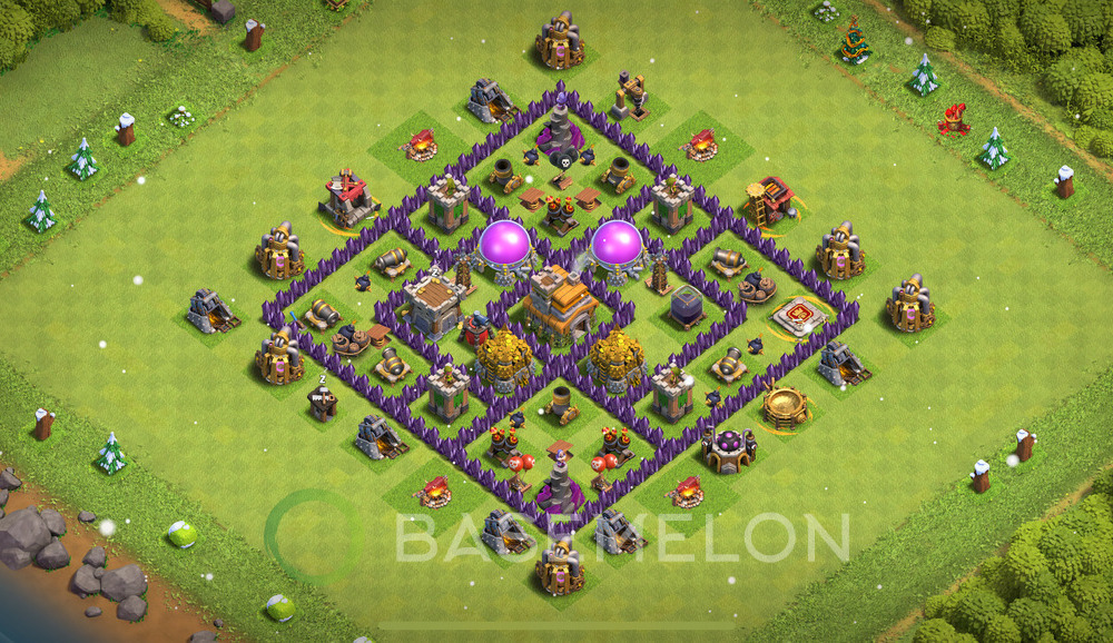 Town Hall Level 7 Farm Base Design 2024, Anti 2 Stars, Hybrid, Layout #148