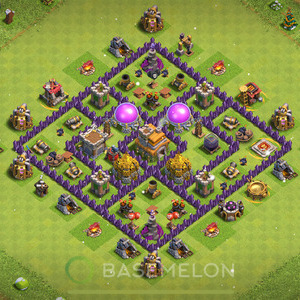 Town Hall Level 7 Farm Base Design, Anti 2 Stars, Hybrid, Layout #148
