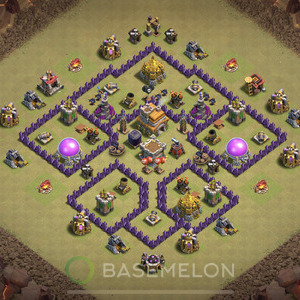 Town Hall Level 7 War Base Design 2025, Anti 3 Stars, Hybrid, Layout #1542