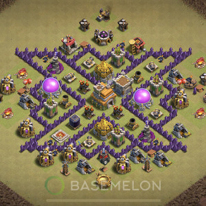 Town Hall Level 7 War Base Design 2025, Anti 3 Stars, Hybrid, Layout #1578