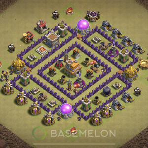 Town Hall Level 7 War Base Design 2025, Anti Air, Layout #1589