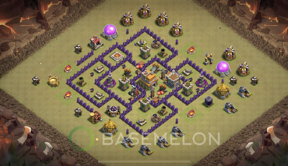 Aldea del Ayuntamiento Nivel 7 para Guerra, Anti 3 Estrellas, Anti Todo Diseño 2025, #1699