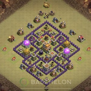 Town Hall Level 7 War Base Design 2025, Anti 3 Stars, Hybrid, Layout #1719