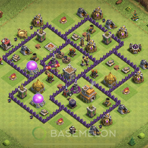 Town Hall Level 7 Trophy/Defense Base Design 2025, Anti Air, Hybrid, Layout #1748