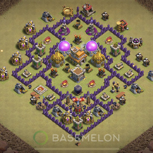 Town Hall Level 7 War Base Design 2025, Hybrid, Layout #1774