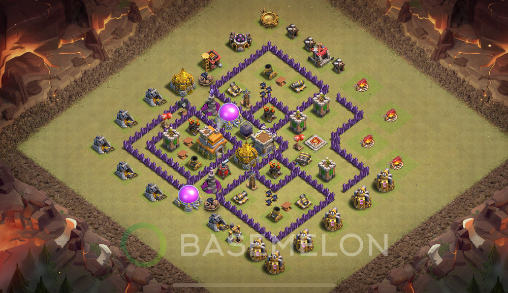 Town Hall Level 7 War Base Design 2025, Anti 3 Stars, Anti Everything, Layout #1801