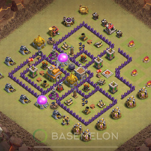 Town Hall Level 7 War Base Design 2025, Anti 3 Stars, Anti Everything, Layout #1801