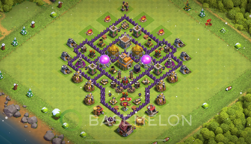 Town Hall Level 7 Farm Base Design 2025, Anti 2 Stars, Anti Everything, Layout #1803