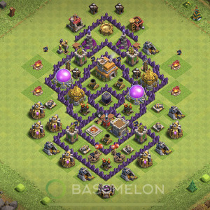 Town Hall Level 7 Farm Base Design 2025, Max Levels, Hybrid, Layout #1811