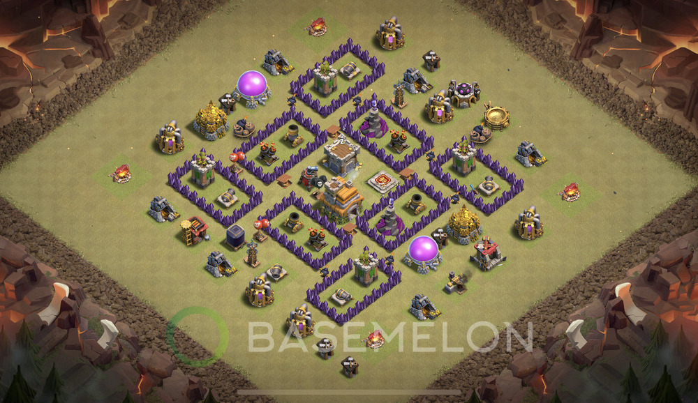 Town Hall Level 7 War Base Design 2025, Max Levels, Anti Air, Layout #1813