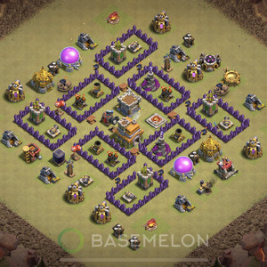 Town Hall Level 7 War Base Design 2025, Max Levels, Anti Air, Layout #1813