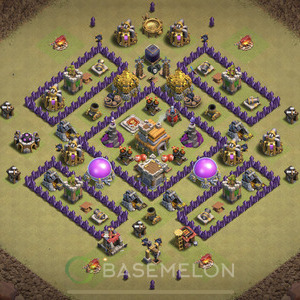 Town Hall Level 7 War Base Design 2025, Anti 2 Stars, Anti Everything, Layout #1830